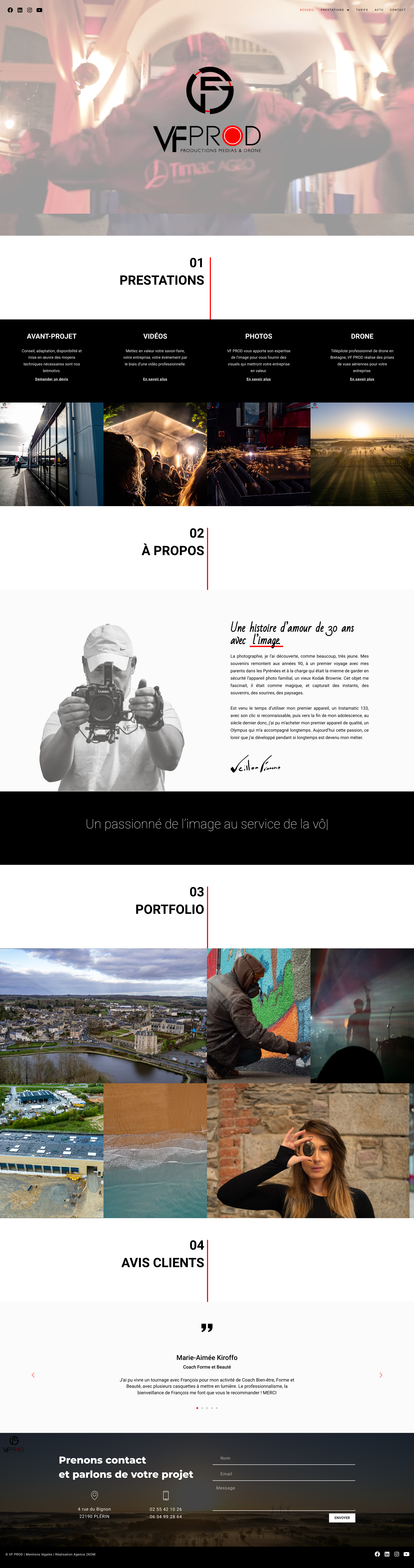 Site vitrine photographe vidéaste agence de communication saint brieuc storytelling langueux community management tregueux sms marketing côte d'armor google adwords SEO ploufragan SEA